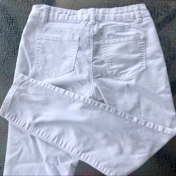 White Skinny Ankle Jeans Mid Rise - Picture 3 of 4
